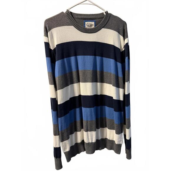 Old Navy Men's Large Striped Cotton Sweater - Picture 4 of 5